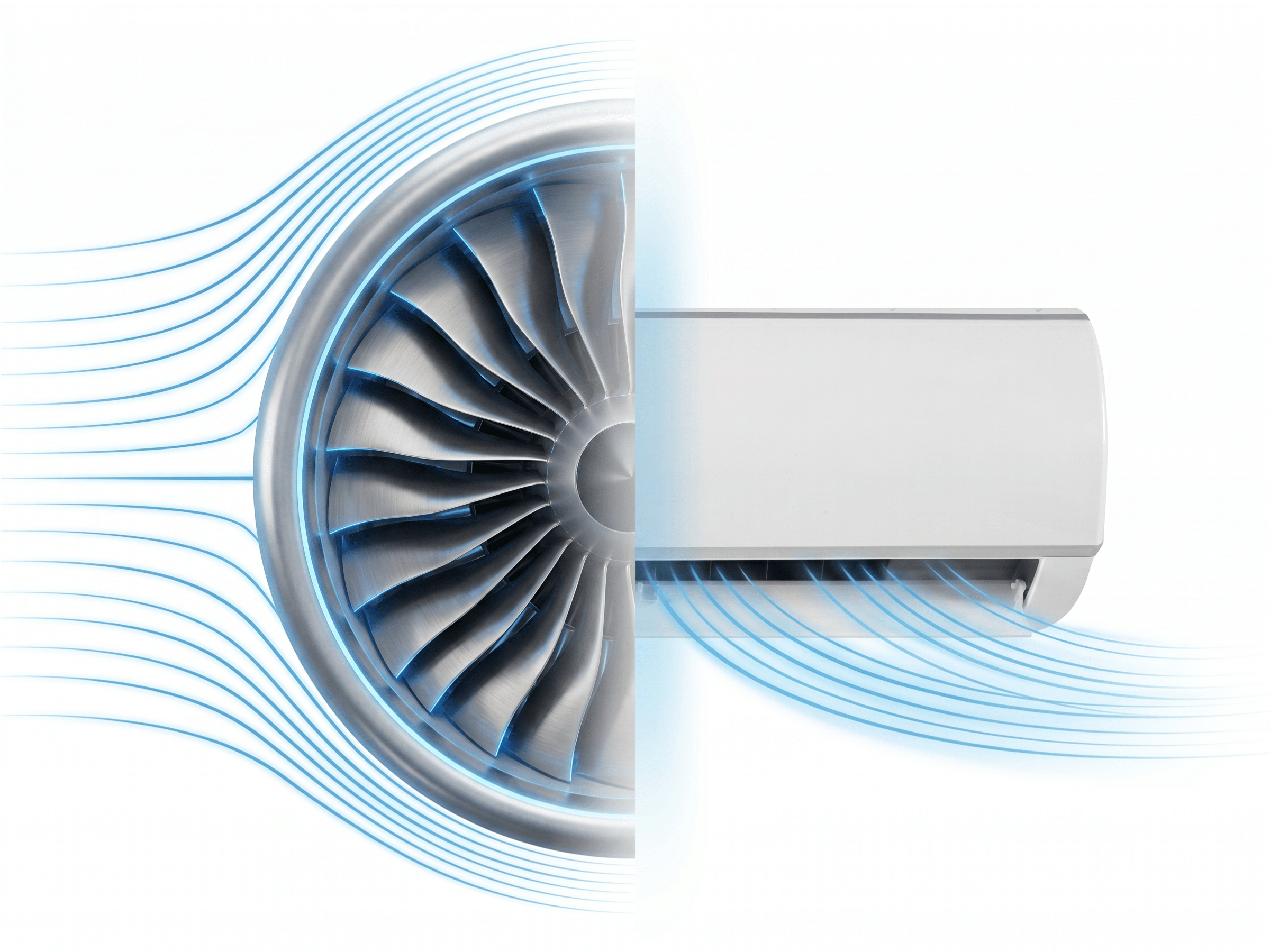 Jet Air Technology - fluid mechanics airflow simulation on Mitsubishi Heavy Industries air conditioner