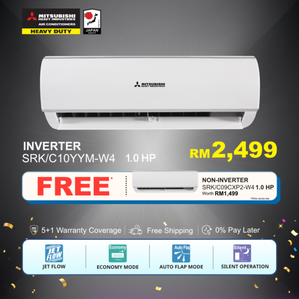 Mitsubishi Heavy Industries Aki 1.0HP Inverter Air Conditioner [SRK10YYM-W4]