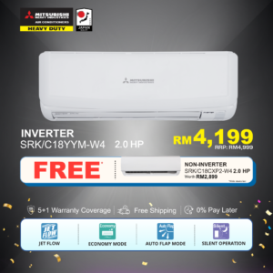 Mitsubishi Heavy Industries Aki 2.0HP Inverter Air Conditioner [SRK18YYM-W4]