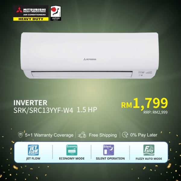 Mitsubishi Heavy Industries Hoshi 1.5HP Inverter Air Conditioner [SRK13YYF-W4]