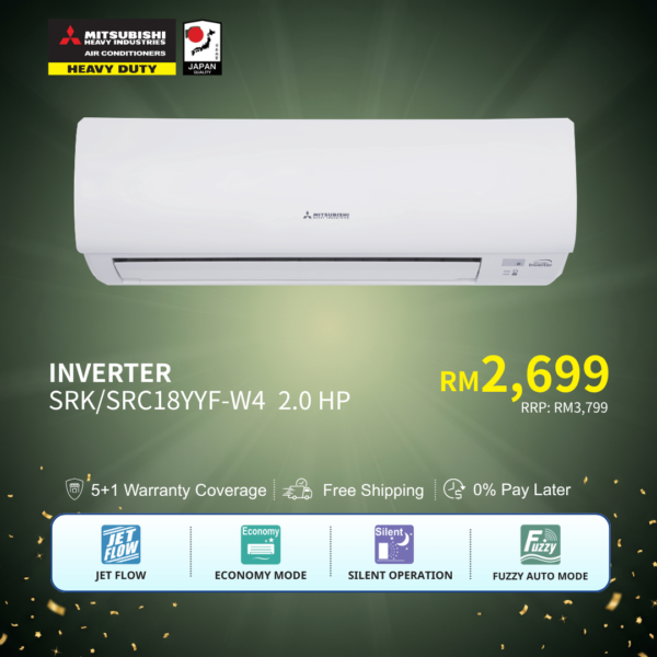 Mitsubishi Heavy Industries Hoshi 2.0HP Inverter Air Conditioner [SRK18YYF-W4]